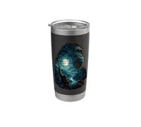 Orangutan Moonlit Forest Gobelet isotherme en acier inoxydable double paroi