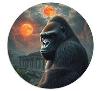 Orangutan Puzzle Rond De 1000 Pièces pour animauxs Das Tier Wild animauxs Beast Cadeau Inspirations Voyage Réduction du Stress 1000pcs (67.5x67.5cm)