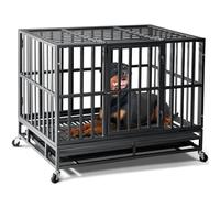 Oranland Cage pour chien indestructible robuste de 96,5 cm, plaque de base renforcée améliorée pour grands chiens, niche d'intérieur pour chiens à forte anxiété, capacité de charge maximale de 90,7
