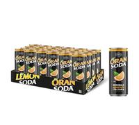 Oransoda Boisson à l'orange gazeuse 24 canettes de 33 cl L'huile d'orange italienne originale rafraîchissante avec jus d'orange sicilien, sans colorant
