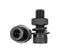 ORANXIN M10 x 40mm 5 Pcs Classe 12.9 Haute résistance Hexagonal interne Tête cylindrique Boulons Rondelles Ecrous Ensembles Tête de tasse Vis combinées