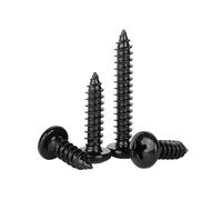 ORANXIN M2.3 x 5mm 100 Pcs Tête ronde Vis à bois Acier inoxydable 304 Plaqué zinc noir Vis autotaraudeuses Tête Pan Cruciformes Queue Pointue