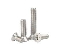 ORANXIN M2.5 x 10mm 50 Pcs Cruciforme Tête plate Boulons Acier inoxydable 304 Boulons à tête fraisée Vis de machine Métrique Fixations