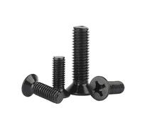 ORANXIN M2 x 4mm 50 Pcs Cruciforme Tête plate Boulons Acier inoxydable 304 Zinc Noir Boulons à tête fraisée Vis de machine Métrique Fixations