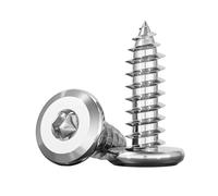 ORANXIN M3 x 10mm 50 Pcs Grande tête plate Chanfreinée Hexagonal interne Vis autotaraudeuses Acier inoxydable 304 Bord biseauté Ameublement Autoperceuses Vis à bois