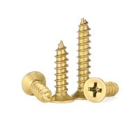 ORANXIN M3 x 10mm 50 Pcs Laiton Croix Tête fraisée Vis à bois Tête plate Vis autotaraudeuses Cruciformes Queue Pointue Or Vis