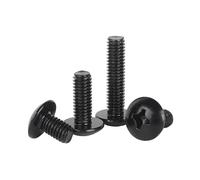 ORANXIN M4 x 20mm 20 Pcs Cruciforme Tête de Champignon Boulons à tête ronde Acier inoxydable 304 Placage Noir Zinc Vis de machine Fixations