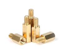 ORANXIN M4 x 30 +6mm 5 pcs Entretoise en laiton Vis Extrémité unique Mâle Femelle Fileté Hex Standoffs PCB Carte mère Hexagonal Pilier