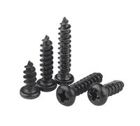 ORANXIN M4 x 40mm 50 Pcs Tête ronde Vis à bois Acier au carbone Fer Oxyde noir Vis autotaraudeuses Tête Pan Cruciformes Queue Pointue