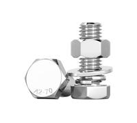 ORANXIN M6 x 45mm 10 pcs Rondelles Boulons à six pans Ecrous Vis combinées Acier inoxydable 304 Boulons à tête hexagonale Machine Fixations