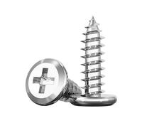 ORANXIN M8 x 35mm 10 Pcs Croix Tête plate Chanfreinées Vis autotaraudeuses Acier inoxydable 304 Tête ronde Pour menuiserie Biseautées Vis à bois