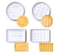 Orapink Lot de 4 tampons à biscuits, emporte-pièces classiques 3D avec piston à piston, 4 styles de moules à biscuits amusants pour friandises, pâtisseries, gâteaux, pâtisseries