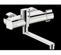 Hansa Robinet mural Hansaelectra 08866202 Infrarouge sur batterie thermostat saillie 286 mm chromé