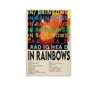 ORAUSEUN Poster sur toile avec motif radiohead dans les arcs-en-ciel, couverture esthétique, vintage, peinture décorative pour chambres, 30 x 45 cm, style sans cadre