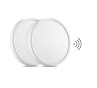 Oraymin 2 pièces LED plafonnier avec détecteur de mouvement radar, 18W 1800LM 4000K Lampe avec détecteur de mouvement intérieur, IP44 LED plafonnier plat pour escalier balcon couloir garage, Rond 23cm