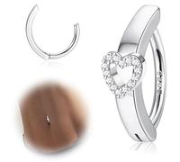 ORAZIO 14G Anneaux pour Boutons de Ventre Clicker pour Femmes Argent 925 Piercing pour le Nombril Or/Argent 10MM/12MM 21