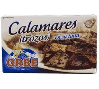 Orbe Calamars à l'Encre de Seiche, Spécialité Espagnole, Pack de 3 Boîtes de 72g, pour Riz et Tapas