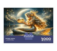 Orbe Lunaire de la sirène 1000 Pièces Coffret Puzzle Magie Mystique Puzzle Carton Extra-épais - Anti-Stress Voyage, Noël Cadeau 12+, Entraînement Cérébral Sympa 52x38cm/1000pcs