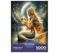 Orbe Lunaire de la sirène 1000 Pièces Puzzle Classique Magie Mystique Pack Puzzle Carton Solide - DIY Familial Amusant, Belle Déco, Cadeau D’Anniversaire Parfait pour Les Enfants 70x50cm/1000pcs