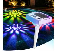 Orbecco Thermometer Piscine Solaire sans Pile - Flottant avec Grand Écran LCD & Éclairage RGB Dynamique, IP68 Étanche, Sonde de Température pour Spa, Jacuzzi & Bassin