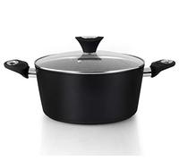 Orbegozo CFM 2022 - Casserole basse en aluminium forgé, 2,4 L, surface antiadhésive, sans PFOA, poignée cool-touch, couvercle en verre trempé