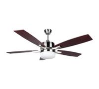 Orbegozo CP 79132 - Ventilateur de plafond avec télécommande, 5 pales, 132 cm de diamètre, 60 W de puissance, avec lampe, silencieux, 3 vitesses, chromé, blanc