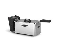 Orbegozo FDR 35 - Friteuse professionnelle, 3,5 L, thermostat réglable, voyant lumineux, poignée cool-touch, rangement pour le cordon, acier inoxydable, 2000 Watt