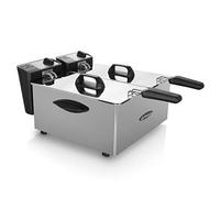 Orbegozo FDR 70 - Friteuse professionnelle, 7 litres (2 cuves de 3,5 litres), thermostat réglable, témoins lumineux, poignées toucher froid, chemin de câbles, acier inoxydable, 2000 W