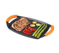 Orbegozo GDB 3600 - Plaque à griller en fonte d'aluminium, surface antiadhésive, lavable au lave-vaisselle, poignées en caoutchouc