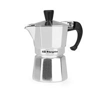 Orbegozo KF 100, cafetière italienne, 1 tasse, poignée ergonomique, convient aux plaques de cuisson à gaz, électriques et vitrocéramiques, aluminium, soupape de sécurité