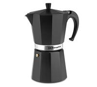 Orbegozo KFN 1210 - Cafetière italienne en aluminium, 12 tasses, manche ergonomique, valve de sécurité, filtre amovible, noir