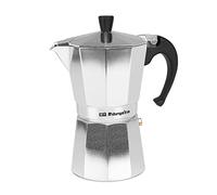 Orbegozo KFN 600 - Cafetière italienne en aluminium, 6 tasses (280 ml), manche ergonomique, valve de sécurité, filtre amovible