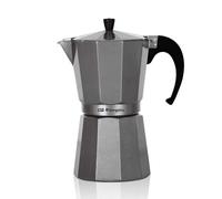 Orbegozo KFS 620, machine à café italienne, capacité de 6 tasses, poignée ergonomique, convient aux cuisinières à gaz, électriques et vitrocéramiques, aluminium, soupape de sécurité