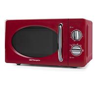 Orbegozo MI2020 Four à micro-ondes, 20 l de capacité, 6 niveaux de fonctionnement, minuterie jusqu’à 30 min, modèle vintage, 700 W, acier, rouge