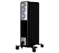 Orbegozo RN 1500 Radiateur à huile, 7 éléments, 1500 W, lumière LED, thermostat réglable, enrouleur de câbles, roues pivotantes
