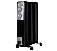 Orbegozo RN 2000 Radiateur à huile, 9 éléments, lumière LED, thermostat réglable, enrouleur de câbles, roues pivotantes, noir, 2000 W