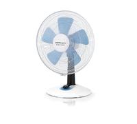 Orbegozo TF 0138 - Ventilateur de table silencieux, oscillant, 4 vitesses, fonction turbo, éclairage LED, 45 W, blanc et bleu