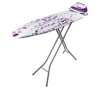 Orbegozo TP2000 Planche à repasser, grille en acier, housse en coton, support pour centre de repassage, blanc et lilas, 114 x 36 cm