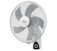 Orbegozo Ventilateur mural WF 5040, puissance 45 W, diamètre 40 cm, 3 vitesses, blanc, oscillant, télécommande