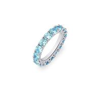 Orbelix Bague en or 14 carats avec moissanite sertie de 4 mm, bague ronde à une rangée de 4 mm, un jeton simple mais élégant pour des moments mémorables, la fête des pères pour papa