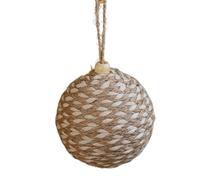 Orbes décoratifs tressés en fibre naturelle - Ficelle incassable - Boule en mousse - Décoration d'arbre de Noël pour cheminées, couronne, mur, arbre de Noël