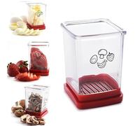 OrbhEs Cup Slicer Fruit Slicer,Cup Slicer,Speed Slicer with Push Plate,Cup Cutter,Quick Cutter with Pressure Plate Fruit Slicer Cutter Cup, Mini Slicer-Red