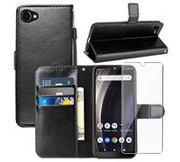 Orbic Joy Étui portefeuille pour Orbic Joy 4G avec protecteur d'écran, dragonne, fentes pour cartes, anti-choc, noir