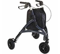 Orbisana Déambulateur à 3 roues léger et maniable | Pliable pour personnes âgées | Déambulateur léger étroit et réglable en hauteur avec frein et sac