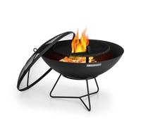 Blumfeldt Blumfeldt Orbit Braséro de jardin 3-en-1 Ø 60 cm , grille de barbecue 40 cm , table d'appoint , réglable en hauteur , a