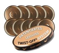 Orbit ™ Lot de 10 couvercles à visser Twist-Off en métal avec 6 dents d'encliquetage réutilisables et étanches 82 mm