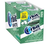 ORBIT Menthe blanche douce, sans sucre, lot de 6