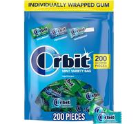 ORBIT Peppermint, Spearmint, & Wintermint Assorted Sugar Free Chewing Gum Pack, 13.4 oz 200-Piece