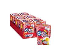 Orbit Refreshers, gomme à mâcher fraise-citron, collation sans sucre, avec xylitol, pour dents saines et propres, 6 bocaux de 30 comprimés