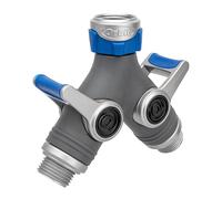 Orbit XL Répartiteur de tuyau d'arrosage 2 voies - Deux vannes, connecteur en Y en zinc robuste, levier d'arrêt facile à saisir 28294